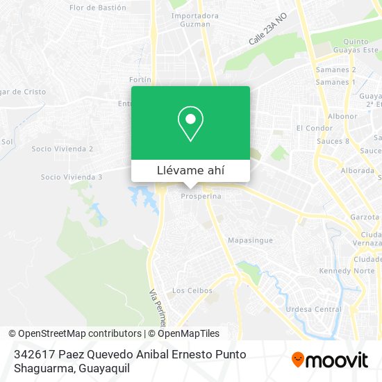 Mapa de 342617 Paez Quevedo Anibal Ernesto Punto Shaguarma