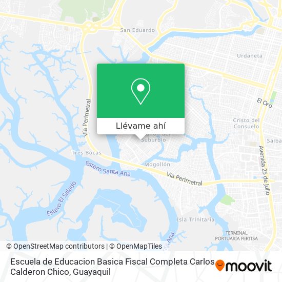 Mapa de Escuela de Educacion Basica Fiscal Completa Carlos Calderon Chico