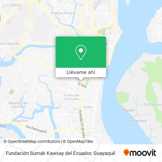 Mapa de Fundación Sumak Kawsay del Ecuador