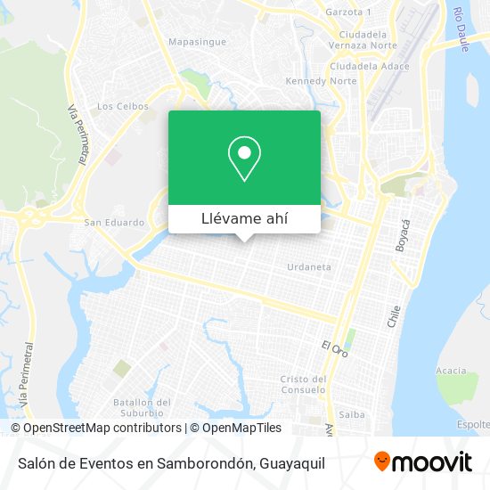 Mapa de Salón de Eventos en Samborondón