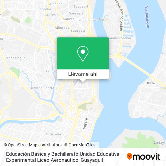 Mapa de Educación Básica y Bachillerato Unidad Educativa Experimental Liceo Aeronautico