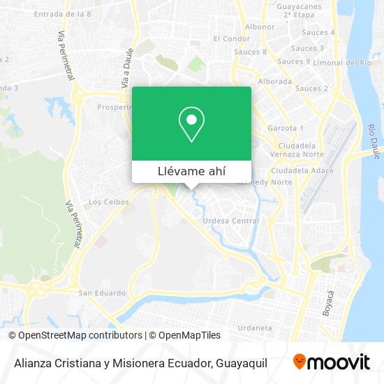 Mapa de Alianza Cristiana y Misionera Ecuador