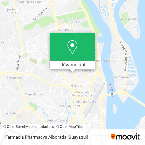 Mapa de Farmacia Pharmacys Alborada
