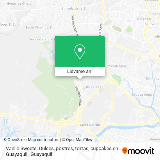 Mapa de Vanile Sweets. Dulces, postres, tortas, cupcakes en Guayaquil.