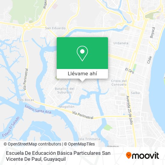 Mapa de Escuela De Educación Básica Particulares San Vicente De Paul