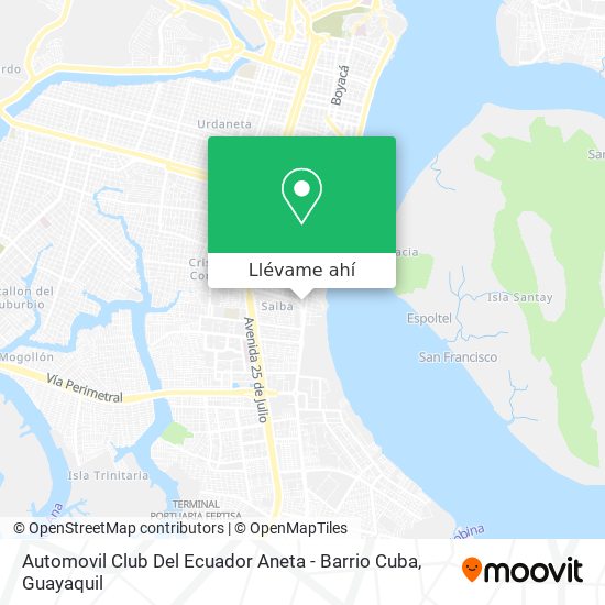 Mapa de Automovil Club Del Ecuador Aneta - Barrio Cuba