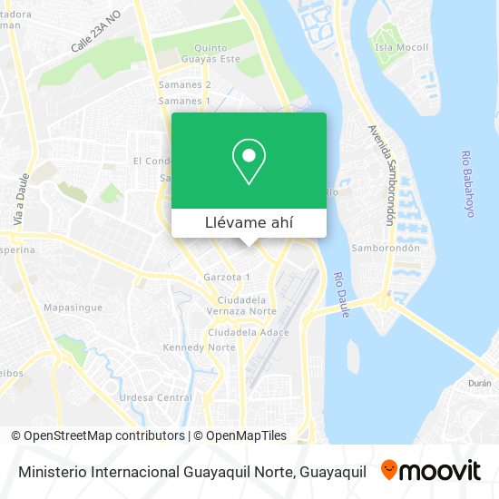 Mapa de Ministerio Internacional Guayaquil Norte