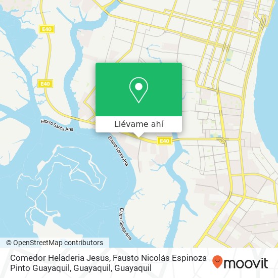 Mapa de Comedor Heladeria Jesus, Fausto Nicolás Espinoza Pinto Guayaquil, Guayaquil