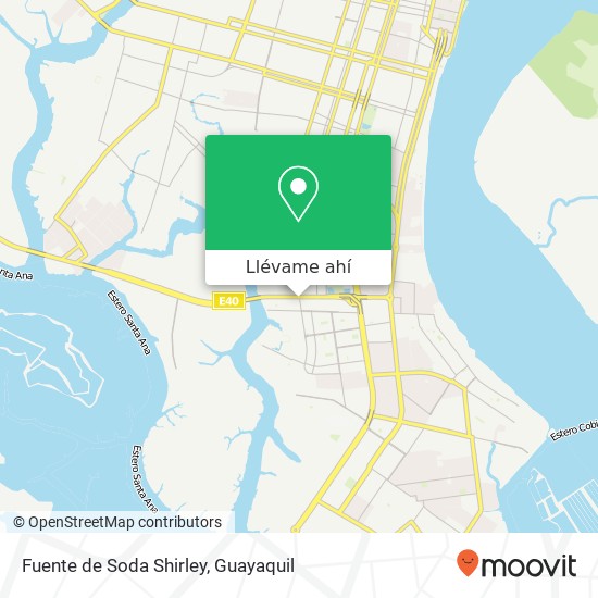 Mapa de Fuente de Soda Shirley, Luis Noboa Naranjo Guayaquil
