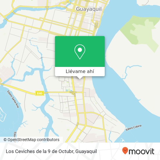 Mapa de Los Ceviches de la 9 de Octubr, Pedro Bolona Guayaquil, Guayaquil