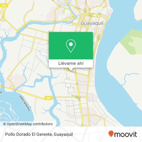 Mapa de Pollo Dorado El Gerente, Gabriel García Moreno Guayaquil, Guayaquil