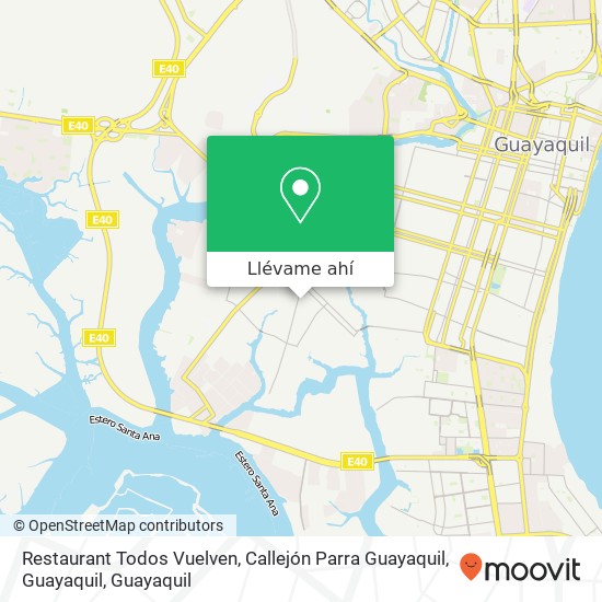 Mapa de Restaurant Todos Vuelven, Callejón Parra Guayaquil, Guayaquil