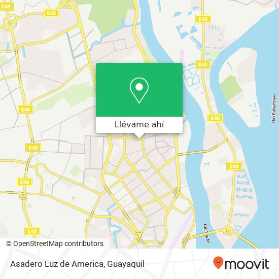 Mapa de Asadero Luz de America, José Luis Tamayo Teran Guayaquil, Guayaquil