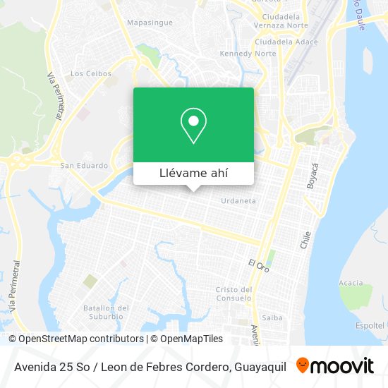 Mapa de Avenida 25 So / Leon de Febres Cordero
