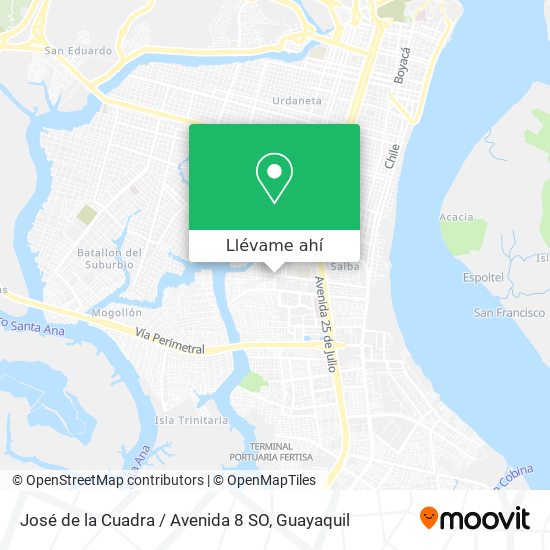 Mapa de José de la Cuadra / Avenida 8 SO