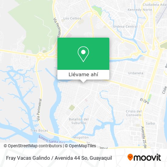 Mapa de Fray Vacas Galindo / Avenida 44 So