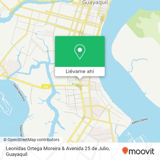 Mapa de Leonidas Ortega Moreira & Avenida 25 de Julio