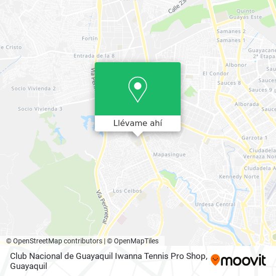Mapa de Club Nacional de Guayaquil Iwanna Tennis Pro Shop