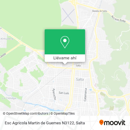 Mapa de Esc Agricola Martin de Guemes N3122