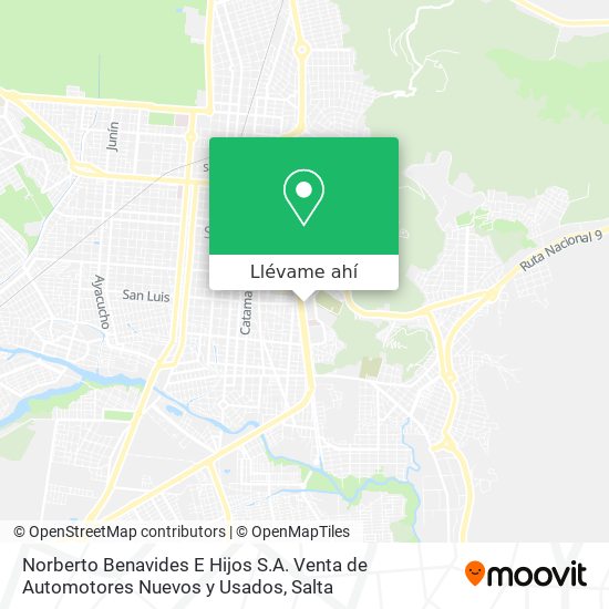 Mapa de Norberto Benavides E Hijos S.A. Venta de Automotores Nuevos y Usados