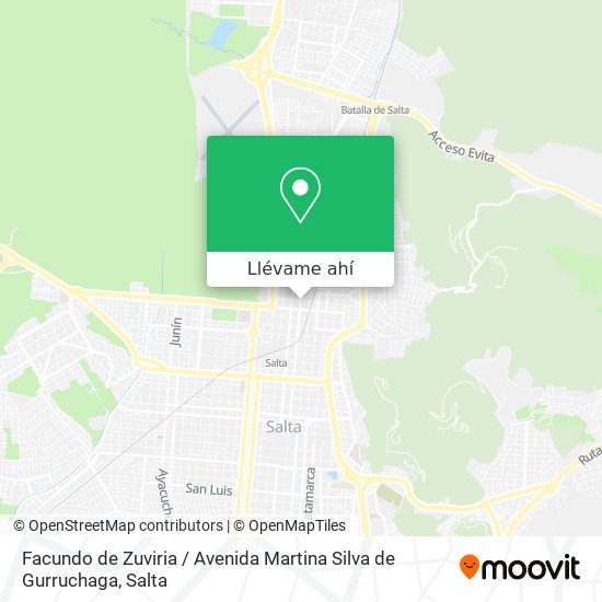 Mapa de Facundo de Zuviria / Avenida Martina Silva de Gurruchaga
