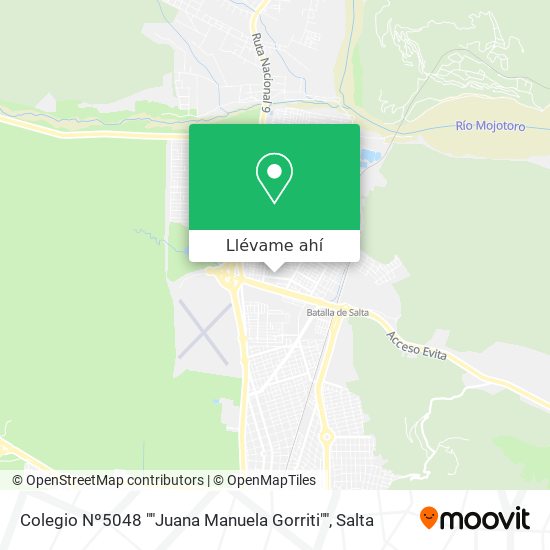 Mapa de Colegio Nº5048 ""Juana Manuela Gorriti""