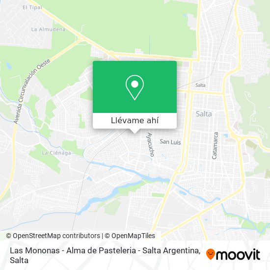 Mapa de Las Mononas - Alma de Pasteleria - Salta Argentina