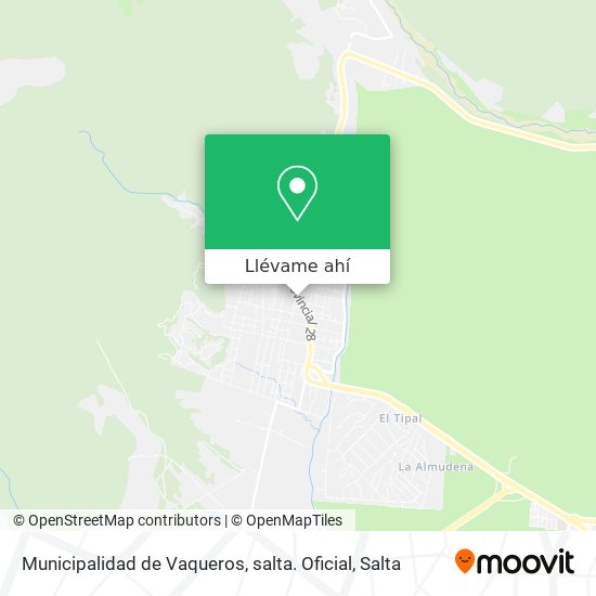 Mapa de Municipalidad de Vaqueros, salta. Oficial