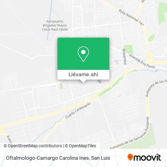 Mapa de Oftalmologo-Camargo Carolina Ines