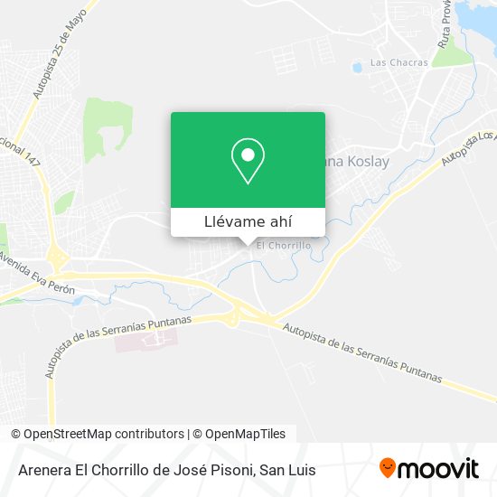 Mapa de Arenera El Chorrillo de José Pisoni