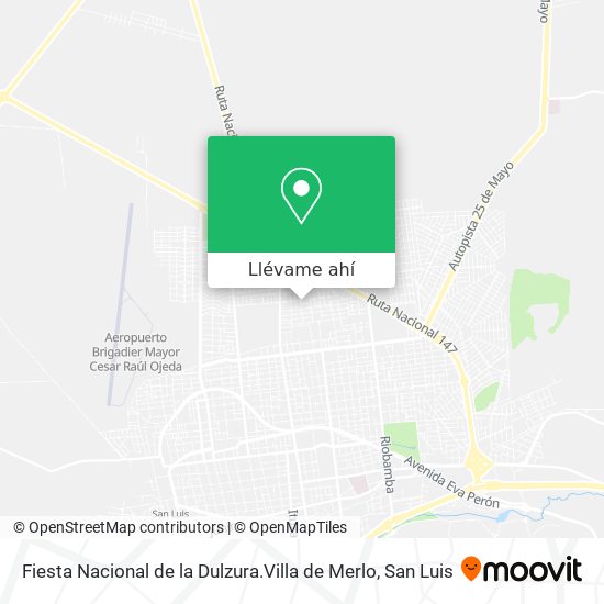 Mapa de Fiesta Nacional de la Dulzura.Villa de Merlo