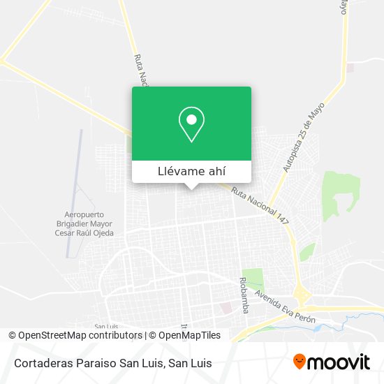 Mapa de Cortaderas Paraiso San Luis