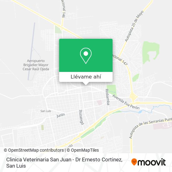 Mapa de Clinica Veterinaria San Juan - Dr Ernesto Cortinez