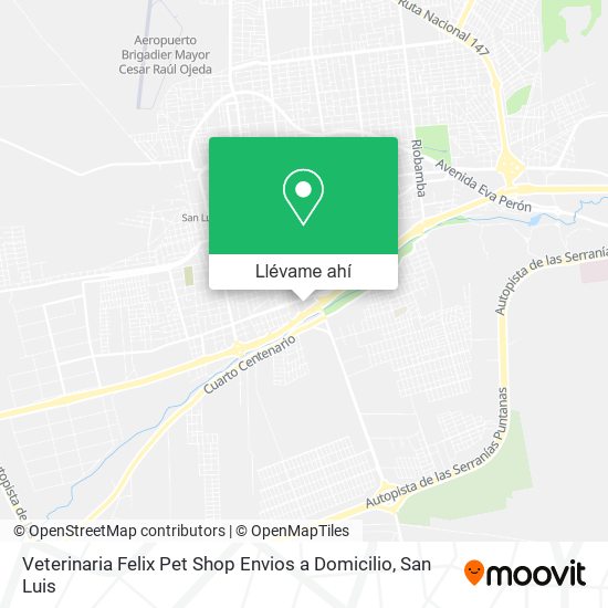 Mapa de Veterinaria Felix Pet Shop Envios a Domicilio