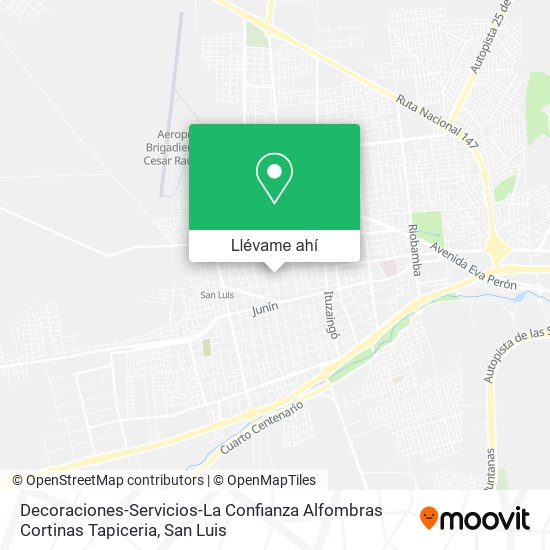 Mapa de Decoraciones-Servicios-La Confianza Alfombras Cortinas Tapiceria