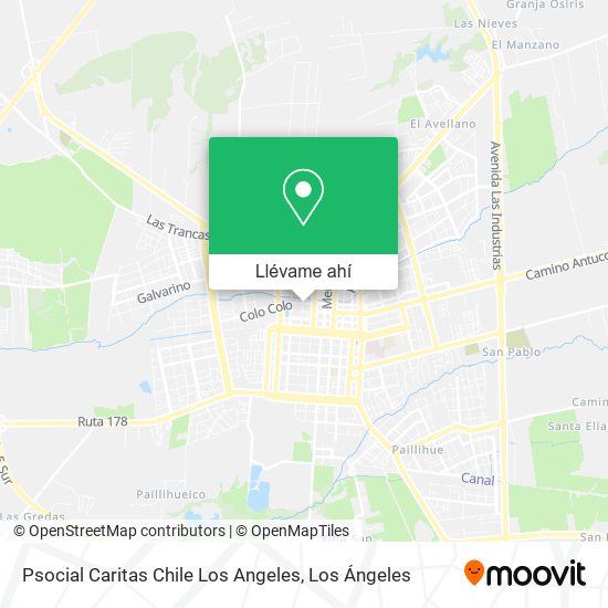 Mapa de Psocial Caritas Chile Los Angeles