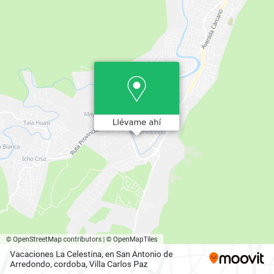 Mapa de Vacaciones La Celestina, en San Antonio de Arredondo, cordoba
