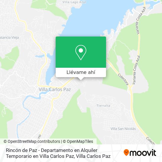 Mapa de Rincón de Paz - Departamento en Alquiler Temporario en Villa Carlos Paz