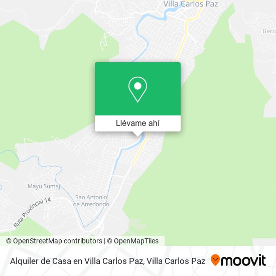 Mapa de Alquiler de Casa en Villa Carlos Paz