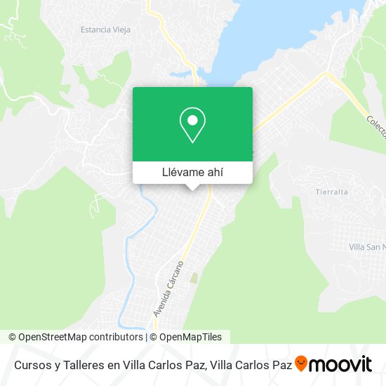 Mapa de Cursos y Talleres en Villa Carlos Paz