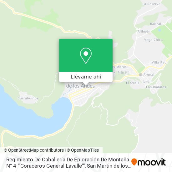 Mapa de Regimiento De Caballería De Eploración De Montaña N° 4 ""Coraceros General Lavalle""