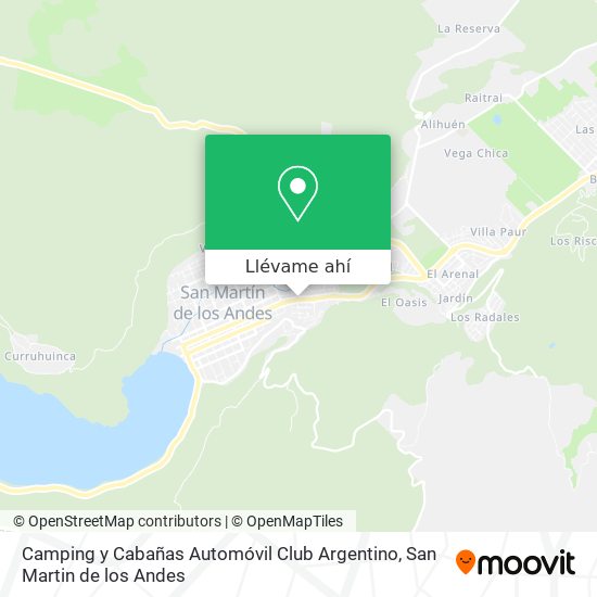 Mapa de Camping y Cabañas Automóvil Club Argentino