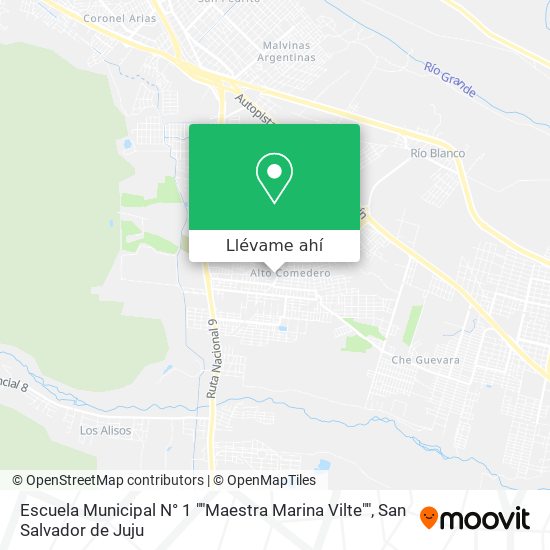 Mapa de Escuela Municipal N° 1 ""Maestra Marina Vilte""