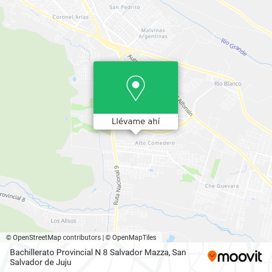 Mapa de Bachillerato Provincial N 8 Salvador Mazza