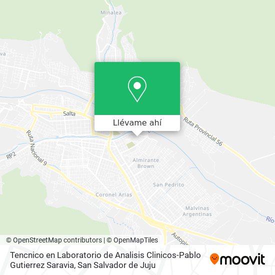 Mapa de Tencnico en Laboratorio de Analisis Clinicos-Pablo Gutierrez Saravia