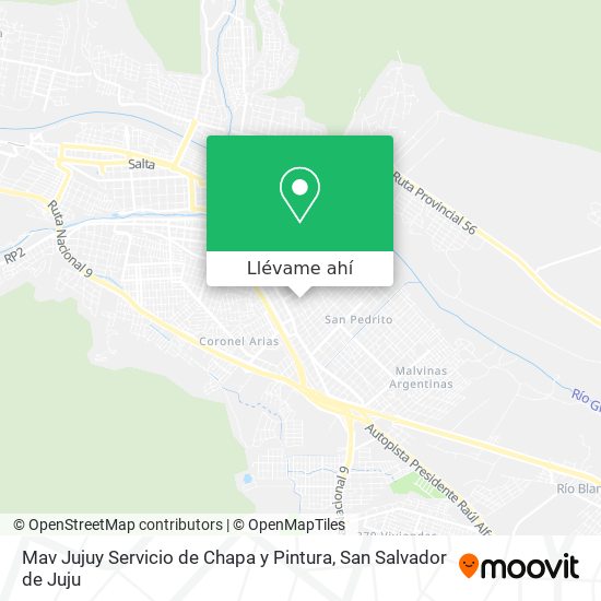Mapa de Mav Jujuy Servicio de Chapa y Pintura