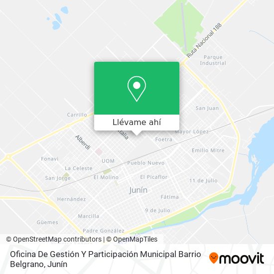 Mapa de Oficina De Gestión Y Participación Municipal Barrio Belgrano
