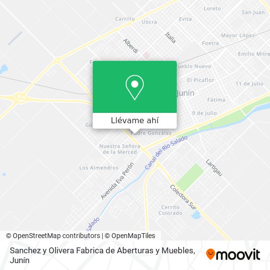 Mapa de Sanchez y Olivera Fabrica de Aberturas y Muebles