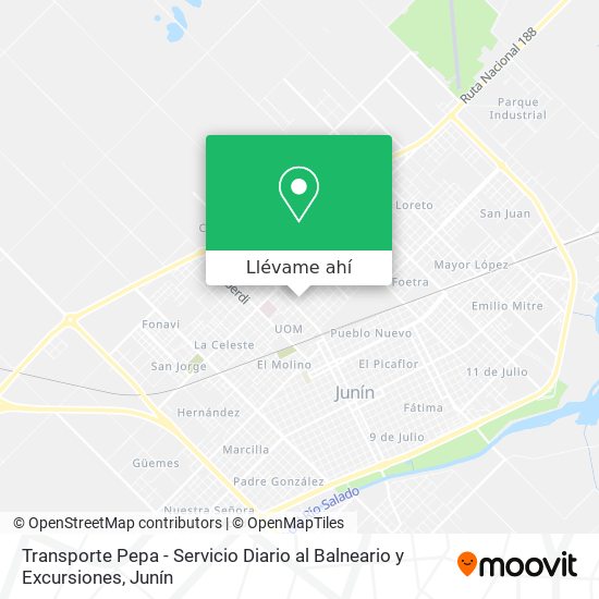 Mapa de Transporte Pepa - Servicio Diario al Balneario y Excursiones