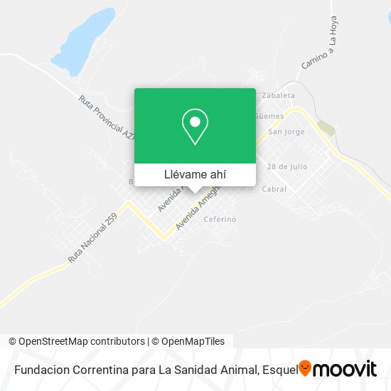 Mapa de Fundacion Correntina para La Sanidad Animal